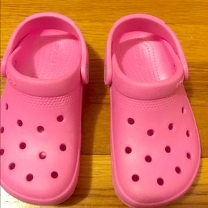 Crocs. Pink. Kid Size 11. Used in great condition